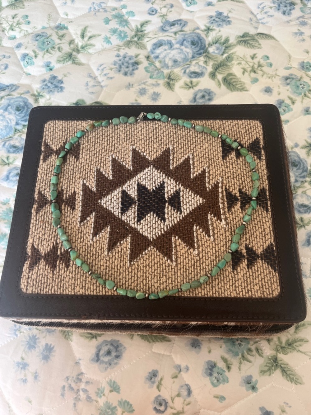 Navajo Pearl Necklace with Genuine Turquoise